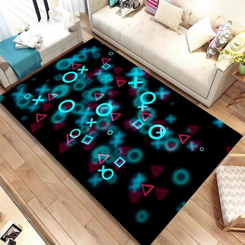 Desenho animado jogo gamer gamepad tapete tapete para sala de estar quarto decoração de casa, tapete de chão antiderrapante decoração sala de jogos infantil sofá capacho