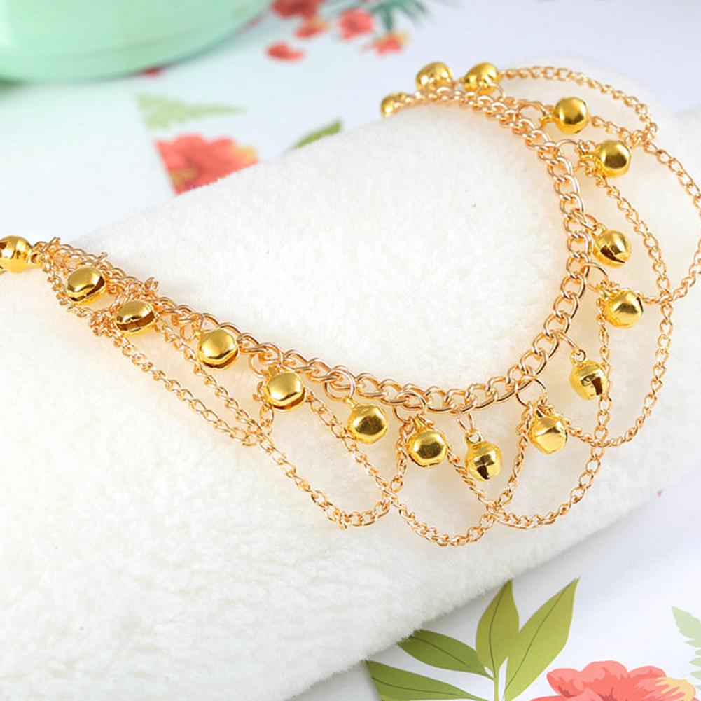 Women Gril Tassel Chain Bells Sound Gold Metal Chain Anklet Ankle Bracelet Foot Chain Jewelry Beach Anklet
