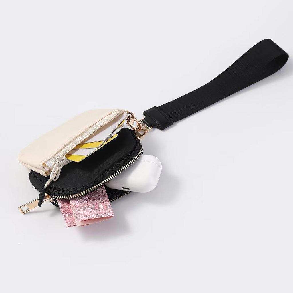 LULU-Style Waterproof Mini Wristlet & Coin Purse with Key Storage and Red Envelope Pocket