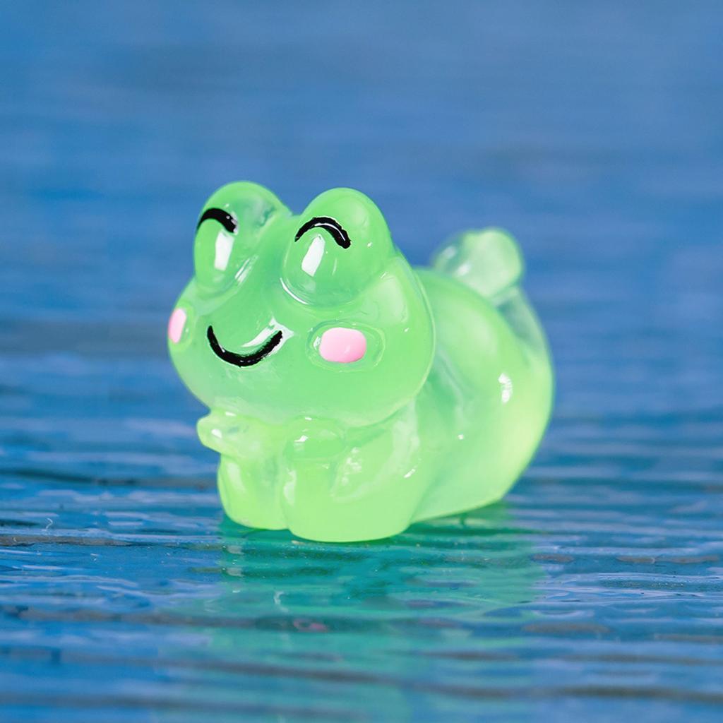 Set of 6 Charming Animal Sculptures Luminous Frog Mini Figurine Ornament for Kids and Cartoon Lovers Home Decorations