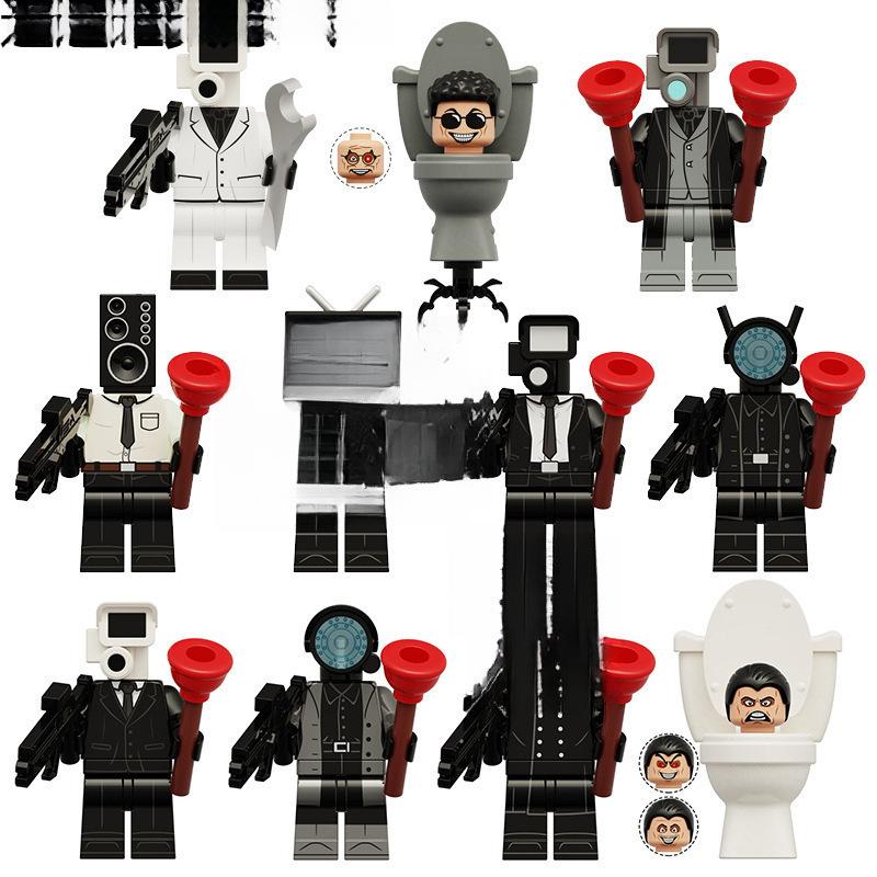 Building Block Toilet Man Monitoring Human Figure Titan Speaker And Tv Man Figure Assembly Play
