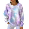 Mote for kvinner, avslappet genser med gradient tie-dye-trykk, sports-langermet topp