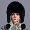 Fox Fur Hats For Women Winter Warm Natural Geniune Real Fur Hats with Earflaps Handsewn Fashionable Bomber Hat Ushanka