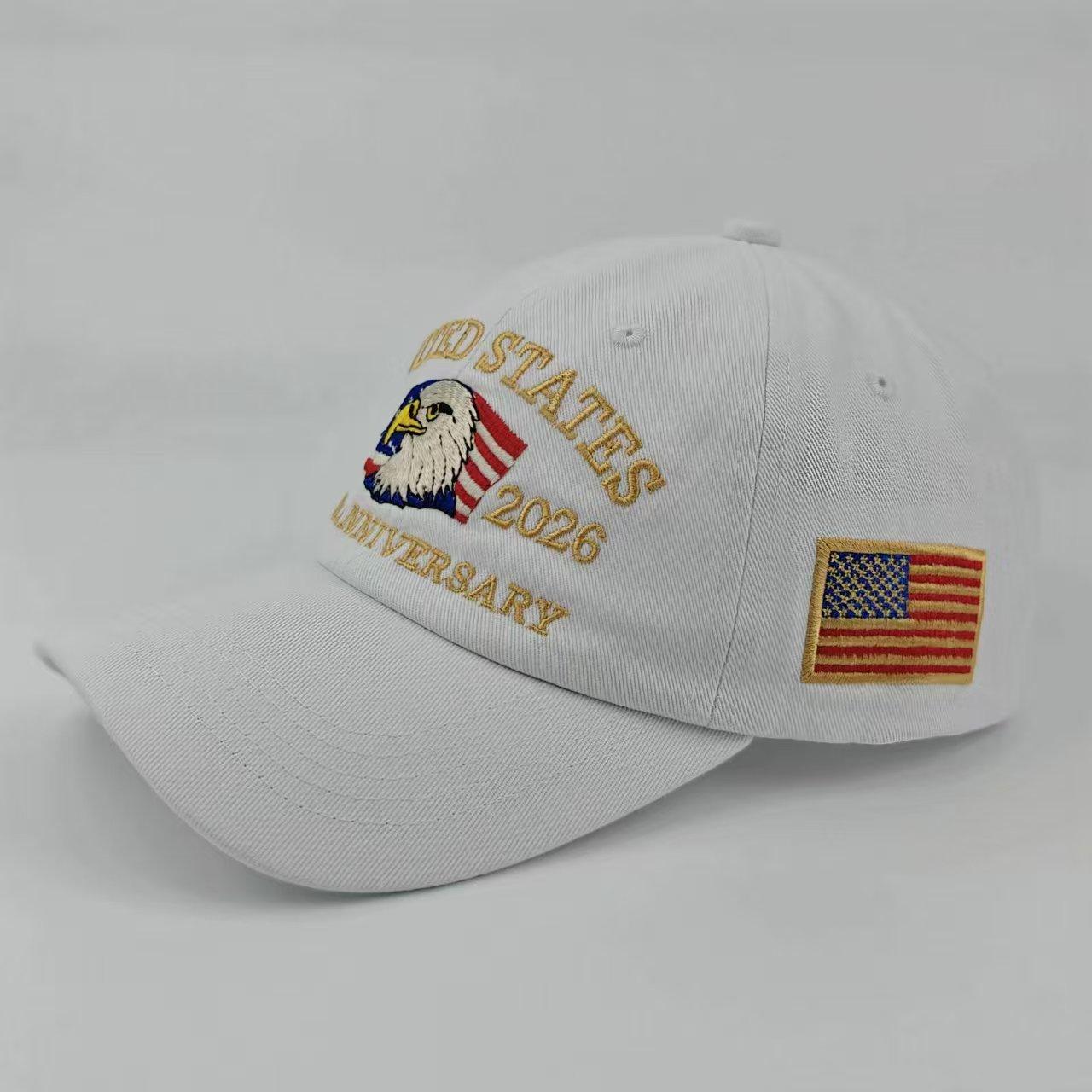 250ste Verjaardag Hoed VS Patriottische Baseballpetten Adelaar Geborduurd Baseballpetten Voor Mannen Vrouwen 250 Jaar Verjaardag Pet Adjustable gray