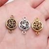 Flower Petal Connectors Botanical Themed Antique Bronze Zinc Alloy Jewelry Making Connect Charms Extender Connectors