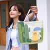 Women Canvas Shoulder Bag  Print Ladies Casual Handbag Tote Bag Handbag Small Satchel for Leisure Travel Shopping