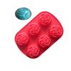 1Pcs Baking Tray Making DIY  Tool Candy Decoration 6 Cavity Silicone Rose Shape Kitchen Supplies Fondant Soap Mold