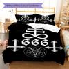Satan Symbol Pattern Bedding,Quilt Set Quilt Cover Pillowcase Home Birthday Gift (1 * duvet cover + 2 * pillowcase, without core)