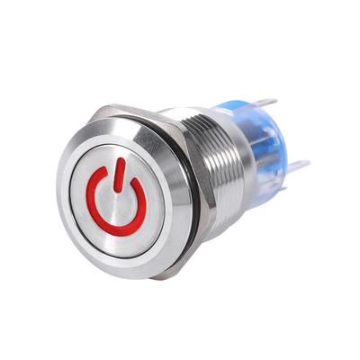 19mm 12V‑24V Wodoodporny Samozamykający Przełącznik Zasilania z Czerwonym LED