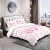 Cute Pink Bows Number 67 Print Duvet Cover Set (1 Duvet Cover & 1/2 Pillowcase) Soft Pastel Aesthetic Bedding Set for Girls Room
