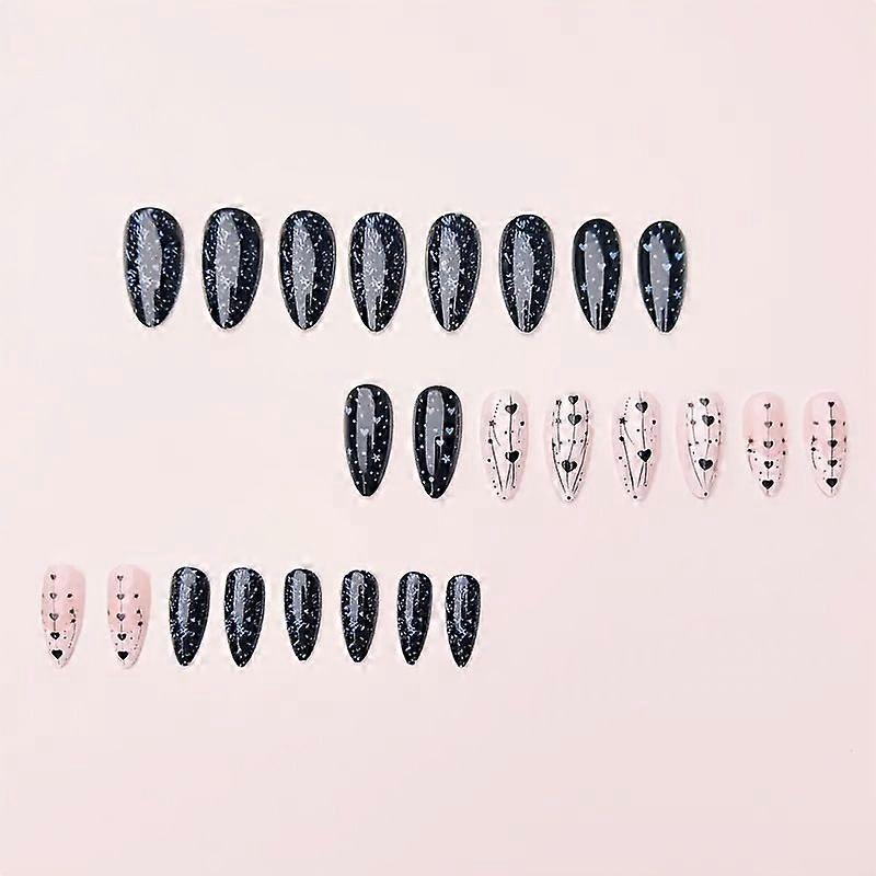 Wearing fake nails nail stickers wearing nail ins style nail pieces into press on nails black