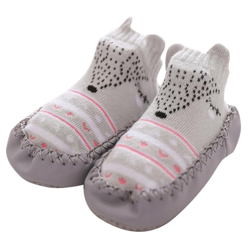 Baby Shoe Socks Infant Anti Slip Cartoon Prewalker Socks with Rubber Soles