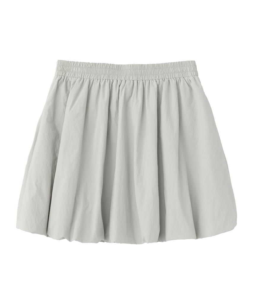 RAIMENT (W) Women'S Pumpkin Balloon Lightweight Nylon Ribbon Skirt_Light Grey