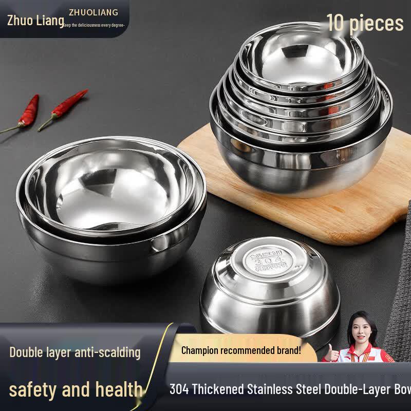 Zhuoliang 304 Stainless Steel Double-Layer Insulated Bowl