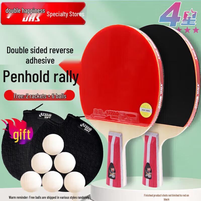 DHS 4-Star Hurricane 3 Table Tennis Racket Set