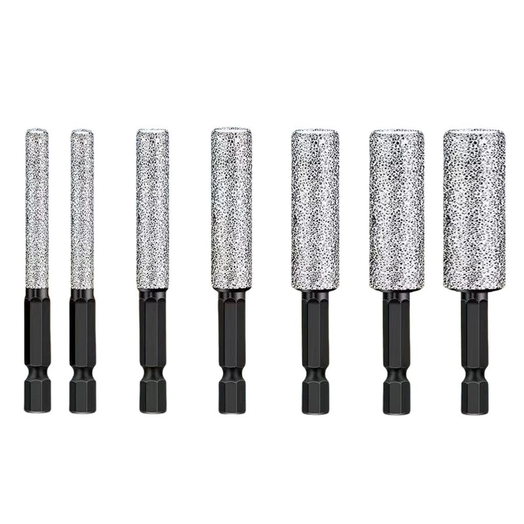 4/7Pcs 2-in-1 Shank Brazing Hole Opener Anti-wear Diamond Drill Bit Set Vitrified Tile Holes Openers for Drilling and Grinding