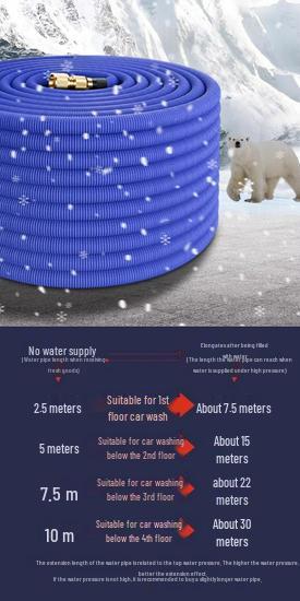 High-Pressure Telescopic Water Hose and Spray Nozzle for Car Wash and Garden Use