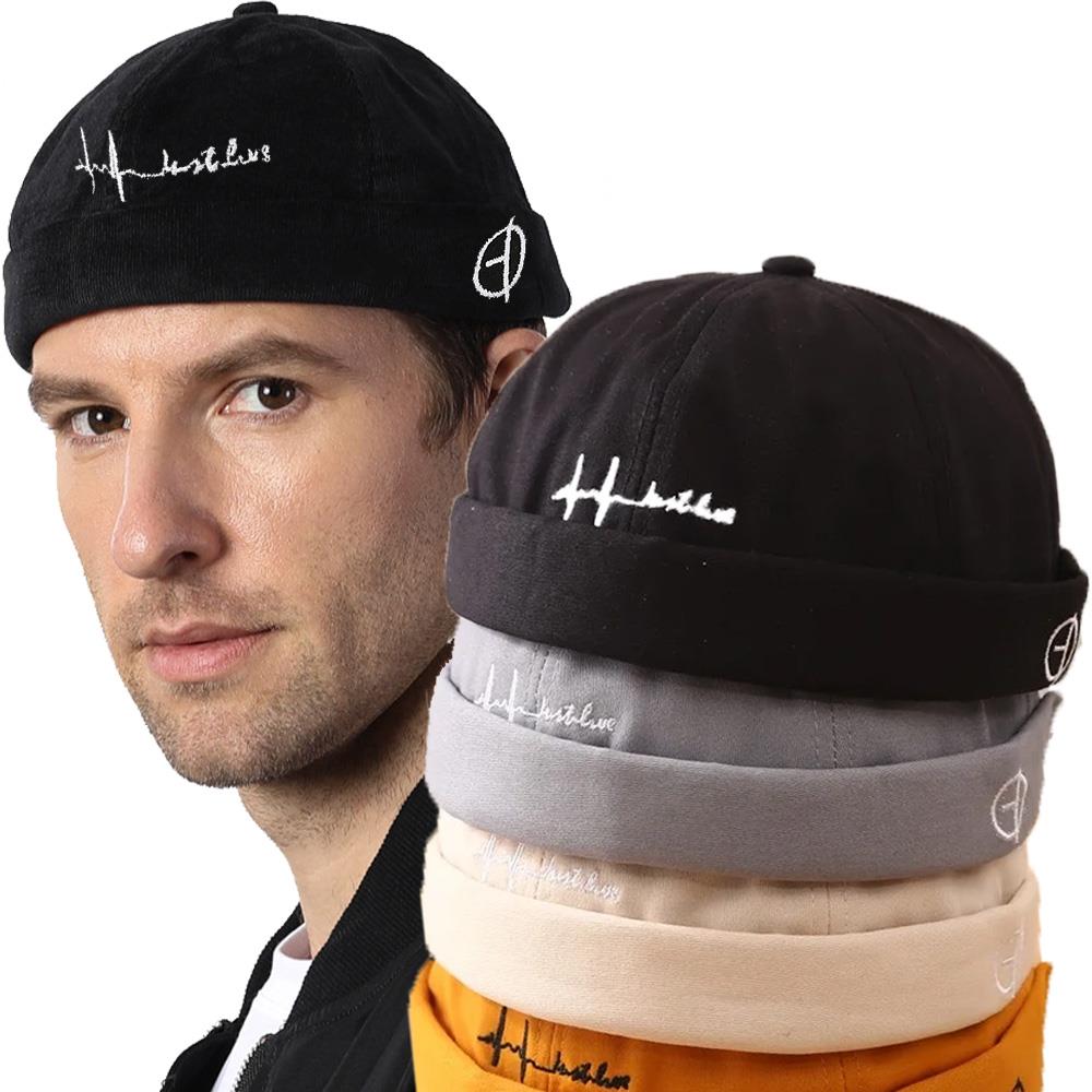 Retro Cotton Brimless Hip Hop Hats Fashion Men Docker Cap Skullcap Multipurpos Portable Solid Color Adjustable Soft Top Hats