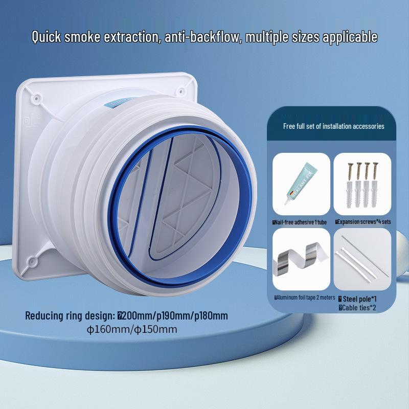 Zpětný ventil pro odvětrávání kuchyňské digestoře a prevenci kouře