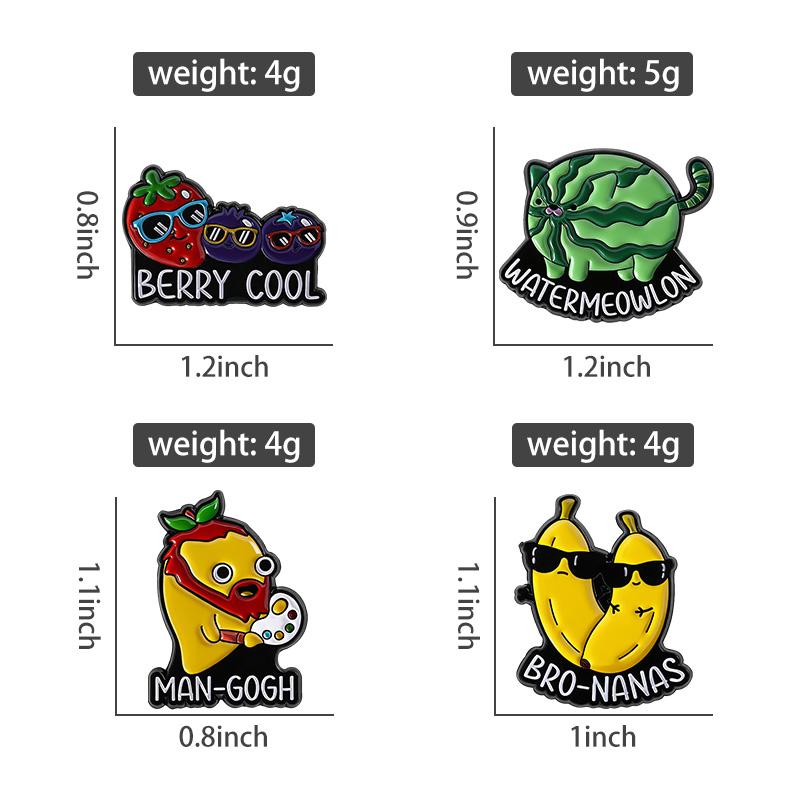 BERRY COOL Enamel Pins Custom Strawberry Watermelon Mango Banana Brooches Lapel Badges Clothes Funny Jewelry Gift for Friends