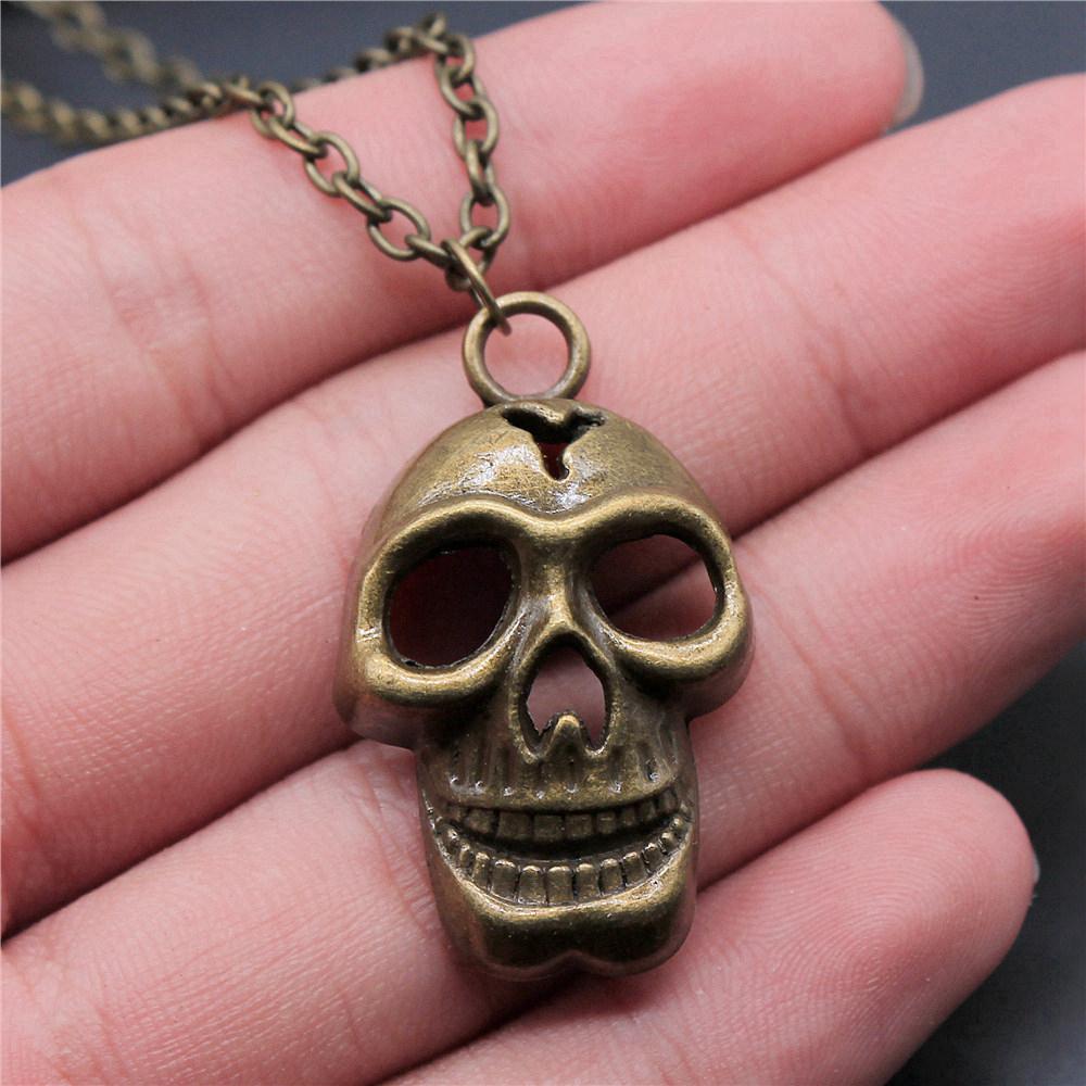 Eagles Gothic Skull Pendant Antique Bronze Metal Bridal Collar Necklace High Quality Statement Piece