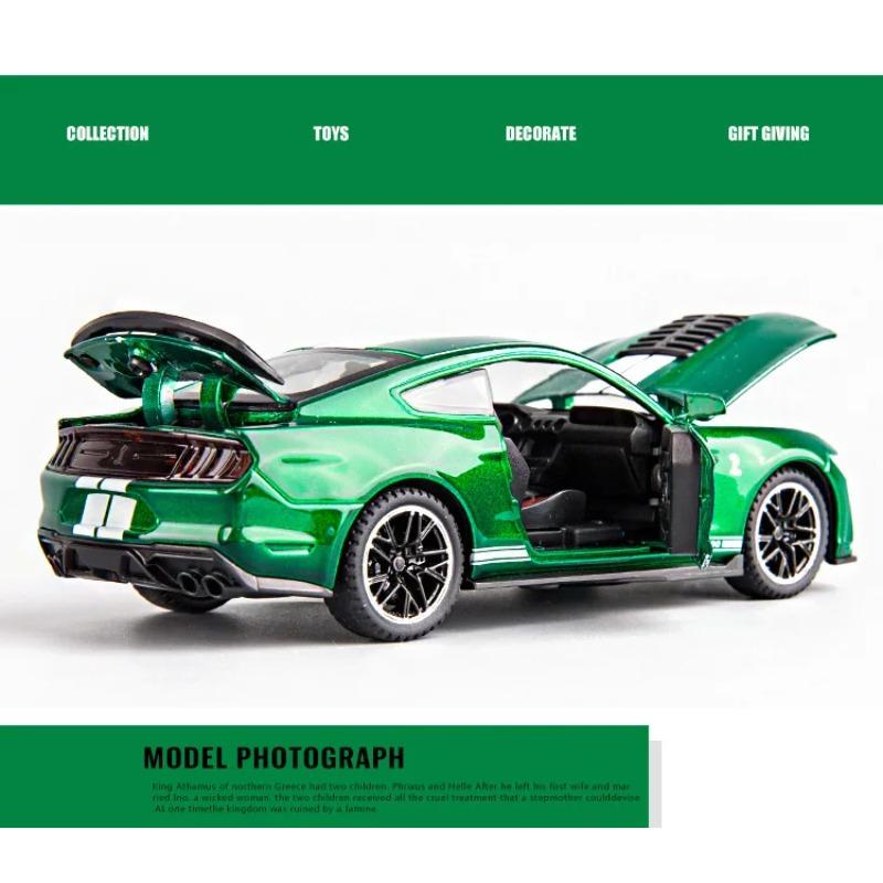 1/32 Ford Mustang Shelby GT500 Supercar High Simulation Car Model Alloy Pull Back Kid Toy Car 4 Open Door Children's Gifts