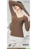 Hyaluronic Acid Skin-Beautifying Long Sleeve Top with Chest Pads - Warm, Seamless Base Layer for Autumn and Winter