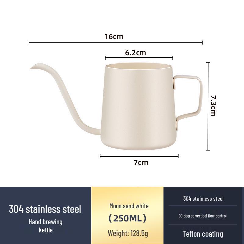 Černá teflonová nerezová mini konvička s husím krkem pro přípravu kávy metodou pour over