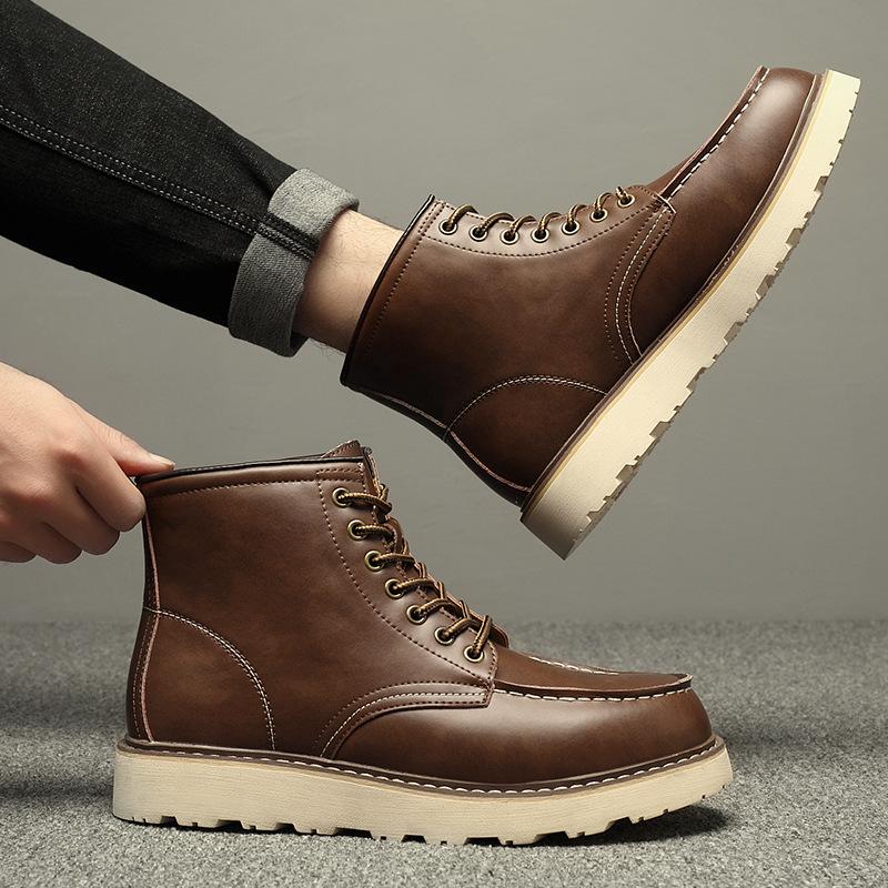 Pánské boty Madden americké retro 875 pracovní boty vysoké kožené trendy krátké boty středně vysoké britské martensky