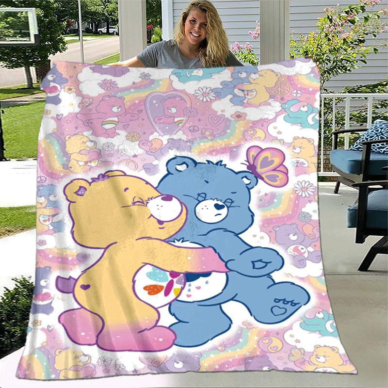 1pc Bear Printing Lightweight Flannel Blanket, Comfortable and Warm Blanket, for Camping Sofa Bed and Couch Office, Suitable for Gift Blanket