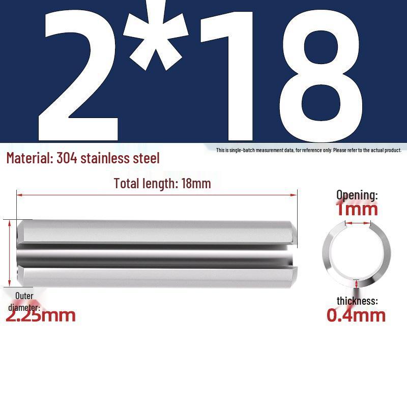 304 Stainless Steel Slotted Spring Pin, Cylindrical Shaft Pin, Locating and Hollow Pin (M5-M12)
