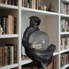 The Death God's Crystal Ball Sculpture Gothic Black Robe Death God Ornaments Resin Statue Crafts Halloween Home Decor