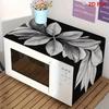 Printed Microwave Oven Dust Cover Waterproof Reusable Fabric Dust Proof Ideal for Rental Home Compact Kitchen Appliance