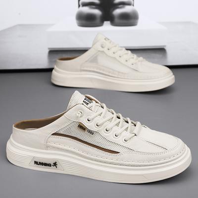 Fashion Summer The New 2024 Mesh Cloth Shoes for Men Men's Toe Cap Slippers Outdoor Casual Shoes Canvas Slippers All-match Net Shoes