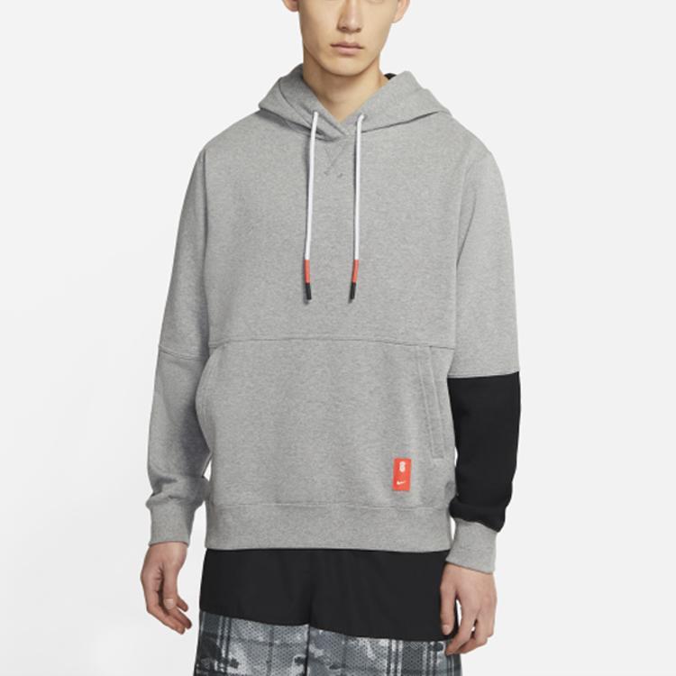Nike Kyrie Sports Running Training Spliced Fleece Hoodie Men Hoodie Carbon-Grey CK6746-091