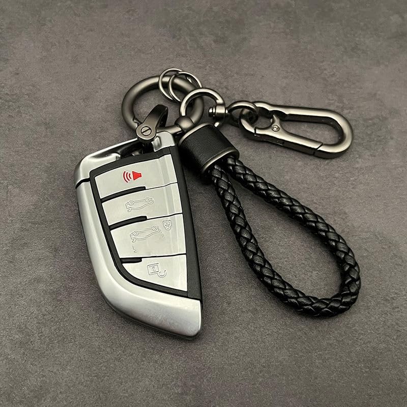 [Rockyu] Keychain for Men and Women Genuine Leather Braided Leather