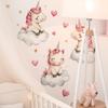 Adesivo da Parete Carino Unicorno Cuori Nuvole Autoadesivo Rimovibile Camera da Letto Soggiorno Corridoio Dormitorio Decorazioni per la Casa Arte