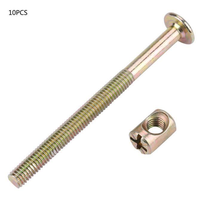 Vis et écrous - EJ.LIFE - Lot de 10 - Acier au carbone - Résistants à la corrosion - Tête hexagonale