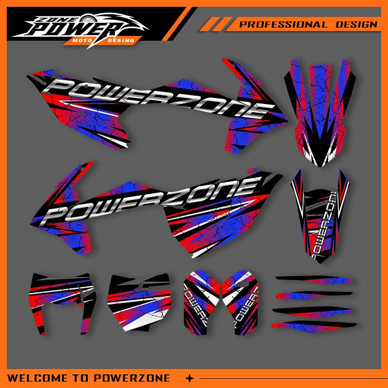 POWERZONE For KTM 2017 2018 2019 EXC 2016 2017 2018 SXF Motocross Graphics Background Sticker Decal Kits Customized Number 01