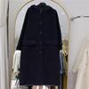 Women's 2024 Winter Korean Style Hooded Cashmere Coat, Mid-Length, Single-Breasted, Loose Fit