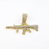 Exaggerated Punk Full Diamond Long Gun Pendant Personalized Street Dance Wear Cuban Chain Nightclub Alloy Gun Necklace