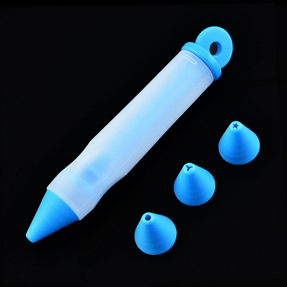 Silicone World 4 Heads Silicone Mounted Pen Chocolate Cream Mounted Mouth Dessert Decoration Writing Pen Cream Pen Baking Tools