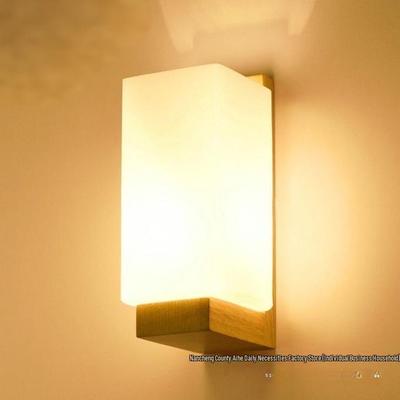 Modern Nordic Wood Art Wall Lamp: Simple Solid Wood Design for Bedroom, Living Room, or Hotel