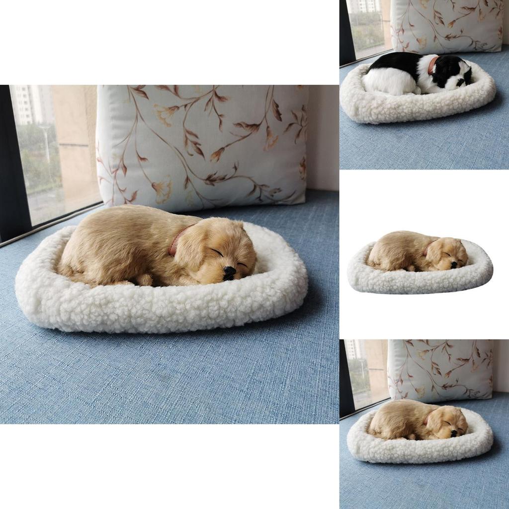 Perro de peluche realista con respiración, decoración para el hogar con piel sintética para fotografía y regalo.