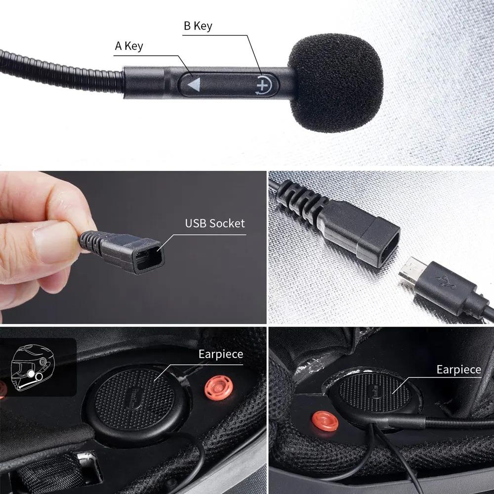 Bezdrátová motocyklová helma L1M Bluetooth Headset mobilní telefon BT sluchátka na motorku