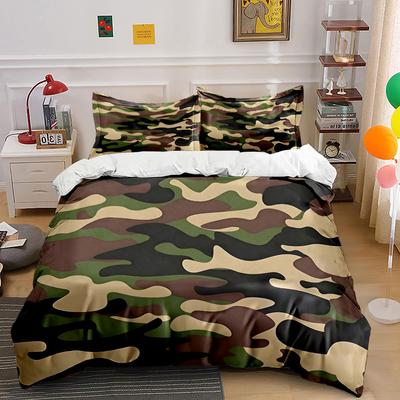 Camouflage Pattern Set Bedding Duvet Cover Set  (1*Duvet Cover 2*Pillowcases, Without Duvet Insert)
