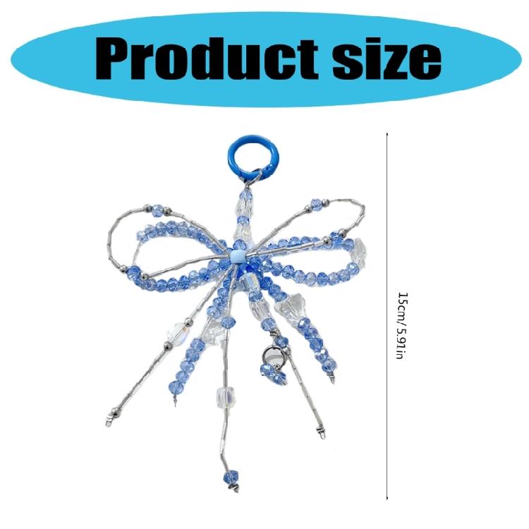 Delicate Acrylic Bowknot Keychain Charm Practical Beads Phone Pendant Unique Bag Pendant Present for Fashion Lover