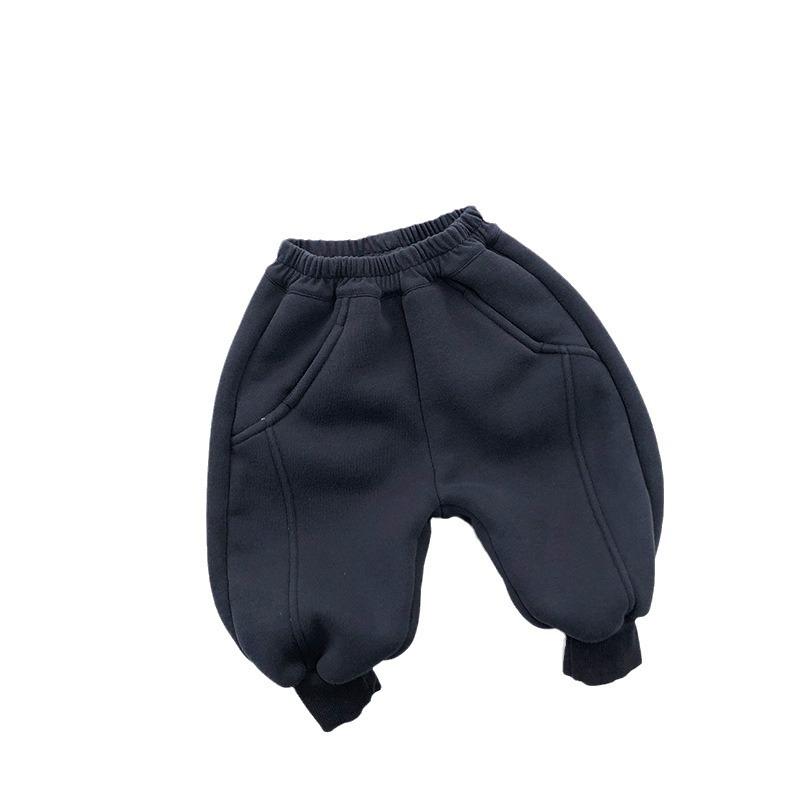 Casual Fleece Lined Thick Warm Winter Sweatpants For Unisex Little Kids