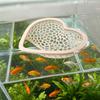Rede Flutuante para Betta Formato de Coração Esconderijo para Betta no Aquário Anel Alimentador Caverna para Betta Cama Ponto de Descanso para Aquários Nano Corydoras Camarão