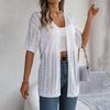 Eleganter Damen V-Ausschnitt Locker Gestrickter Cardigan Solider Karopullover Frühling Sommer Oberteile